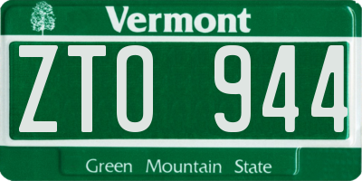 VT license plate ZTO944