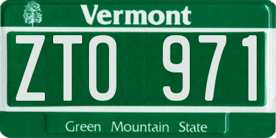 VT license plate ZTO971