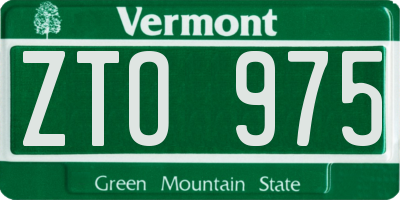 VT license plate ZTO975