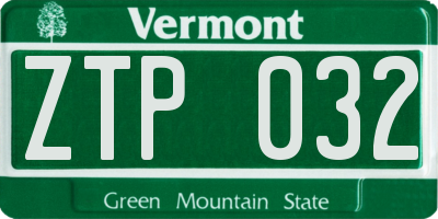 VT license plate ZTP032