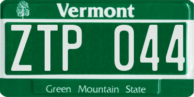 VT license plate ZTP044