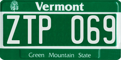 VT license plate ZTP069