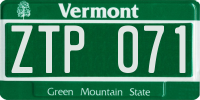 VT license plate ZTP071