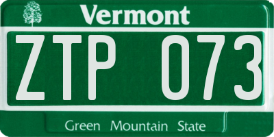 VT license plate ZTP073