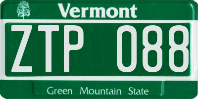 VT license plate ZTP088