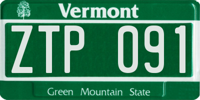 VT license plate ZTP091