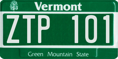 VT license plate ZTP101
