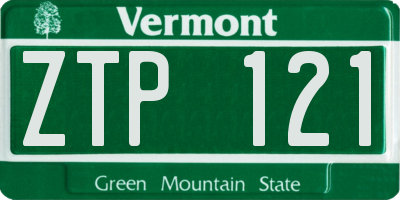 VT license plate ZTP121