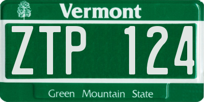 VT license plate ZTP124
