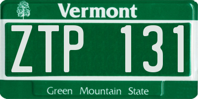 VT license plate ZTP131