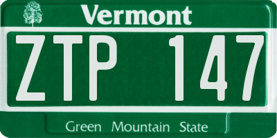 VT license plate ZTP147