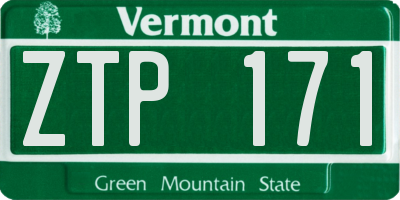 VT license plate ZTP171