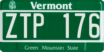 VT license plate ZTP176