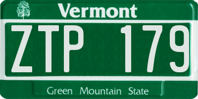 VT license plate ZTP179