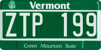 VT license plate ZTP199