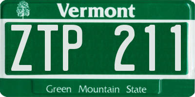 VT license plate ZTP211