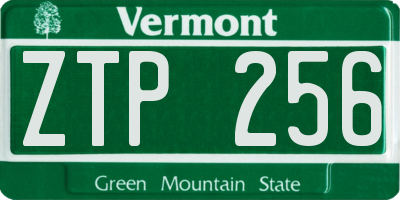 VT license plate ZTP256