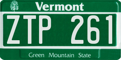 VT license plate ZTP261