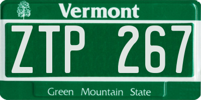 VT license plate ZTP267