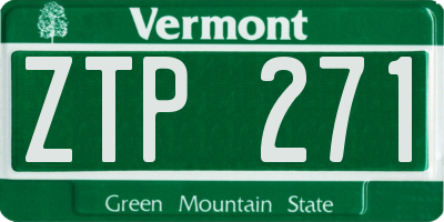 VT license plate ZTP271