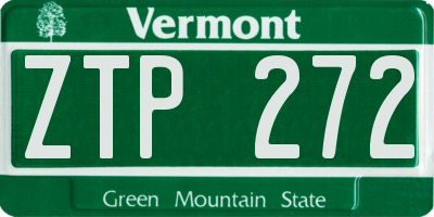 VT license plate ZTP272