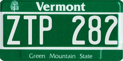 VT license plate ZTP282