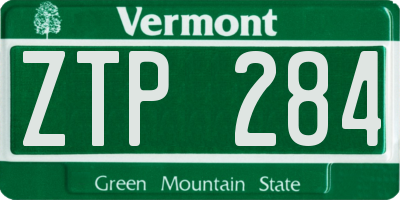 VT license plate ZTP284