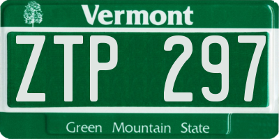 VT license plate ZTP297