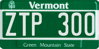 VT license plate ZTP300