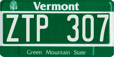 VT license plate ZTP307