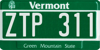 VT license plate ZTP311