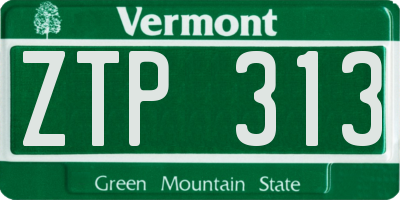 VT license plate ZTP313
