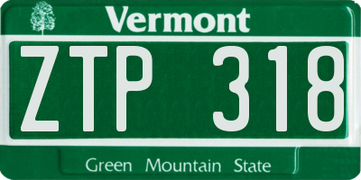 VT license plate ZTP318