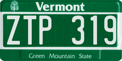 VT license plate ZTP319