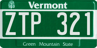 VT license plate ZTP321