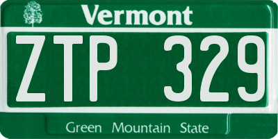 VT license plate ZTP329