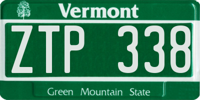 VT license plate ZTP338