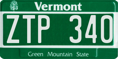 VT license plate ZTP340