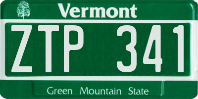 VT license plate ZTP341