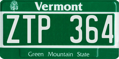 VT license plate ZTP364