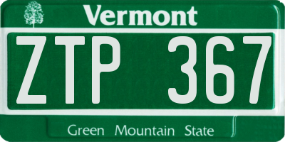 VT license plate ZTP367
