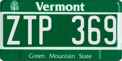 VT license plate ZTP369