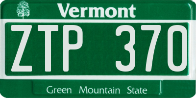 VT license plate ZTP370