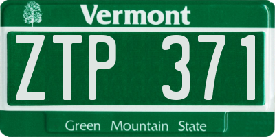 VT license plate ZTP371