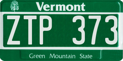 VT license plate ZTP373
