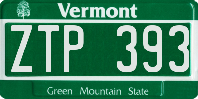VT license plate ZTP393