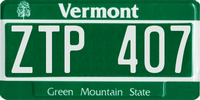 VT license plate ZTP407