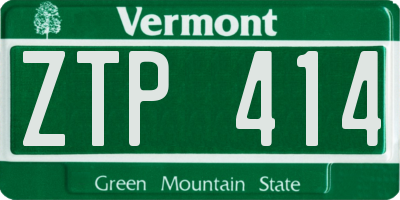 VT license plate ZTP414