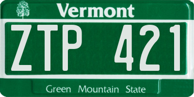 VT license plate ZTP421