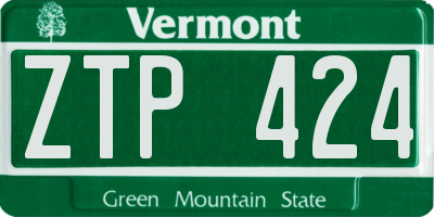 VT license plate ZTP424
